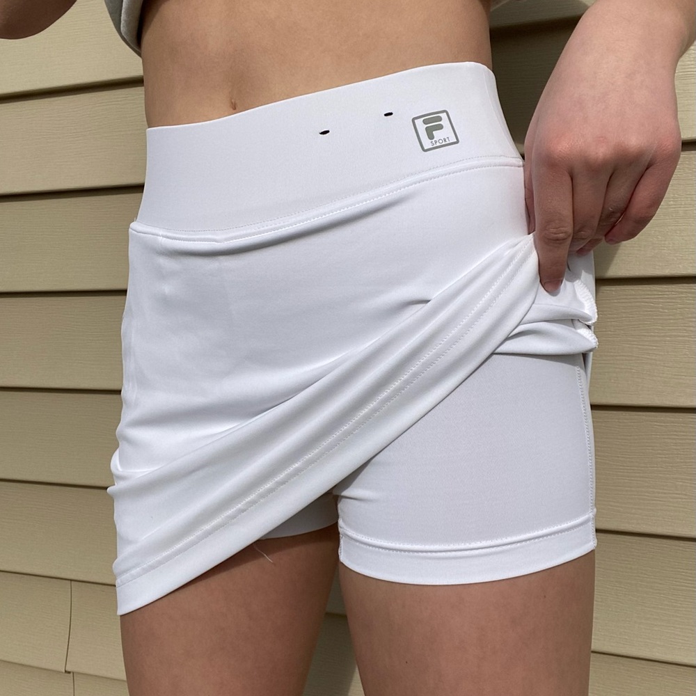 White tennis skirt